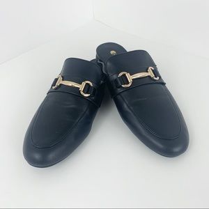 BIG BUDDHA Gold Tone Detailing Slip On Mules